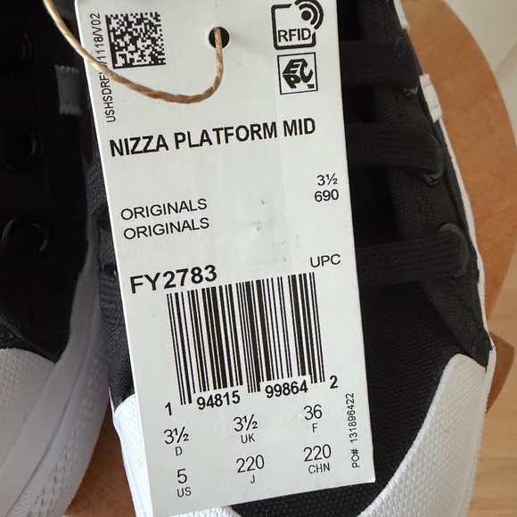 NEW WOMEN'S ADIDAS NIZZA PLATFORM SNEAKERS HIGH TOP - Picture 4 of 4